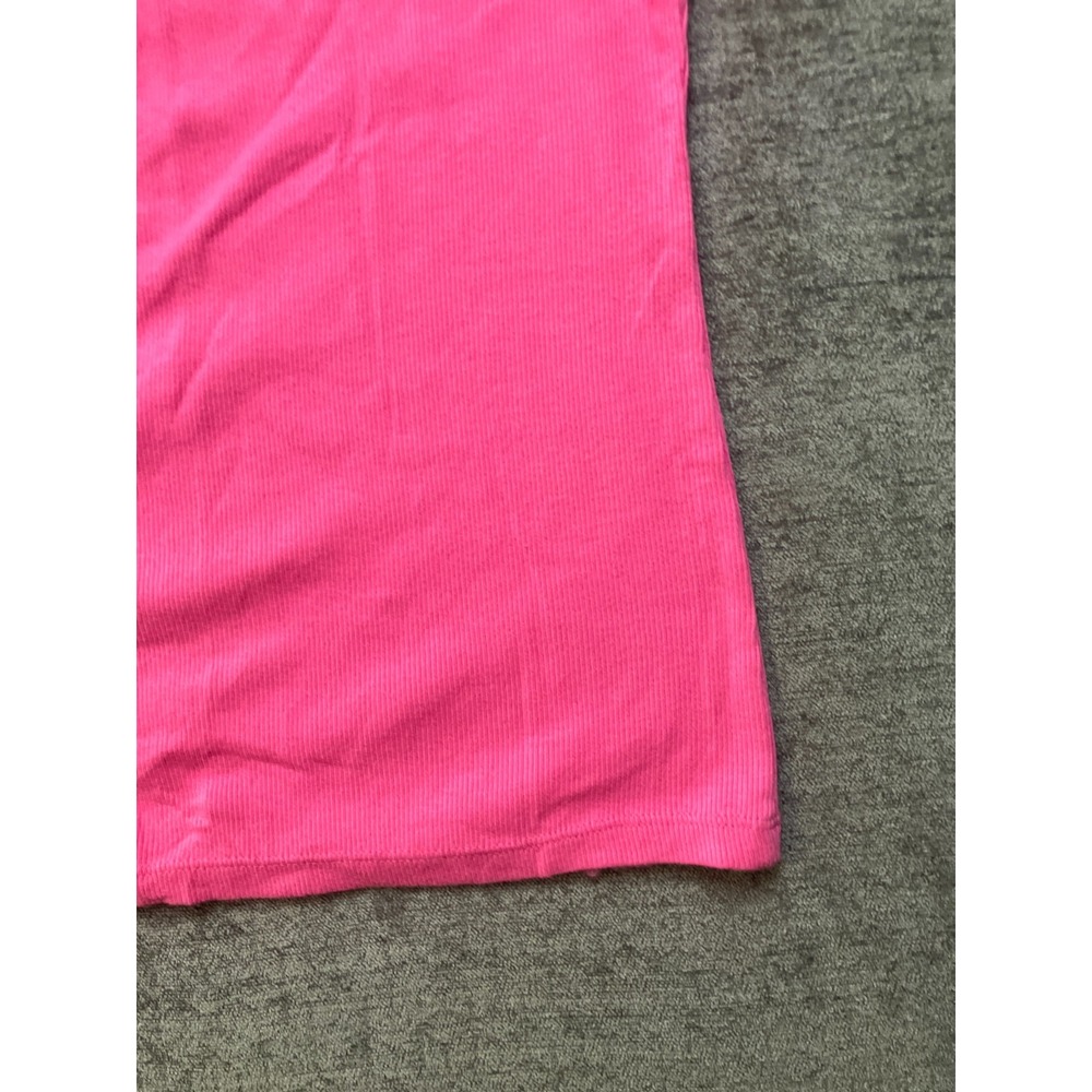 No Boundaries Tank Top Womens Medium 8/10 Hot Pink Ribbed Knit Cotton Round Neck - Picture 14 of 16